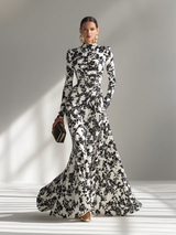 Corinne | High-Neck Floral Print Maxi Dress