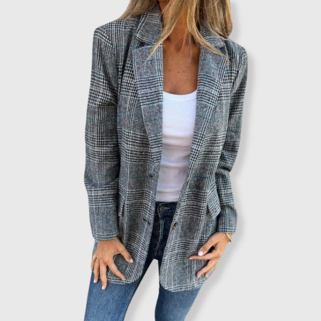 Delaney | Elegant Blazer with Check Pattern
