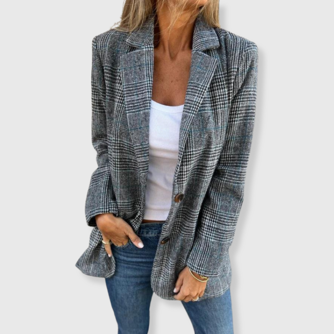 Delaney | Elegant Blazer with Check Pattern