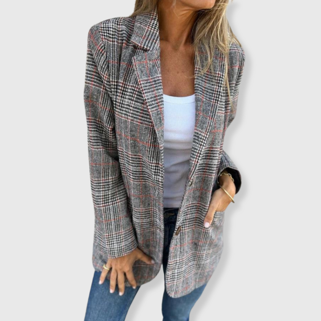 Delaney | Elegant Blazer with Check Pattern