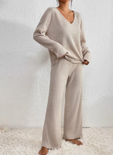 Esmae | Ribbed Knit Top and Trouser Set