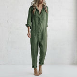 Elvinne | Button-Front Wide-Leg Jumpsuit