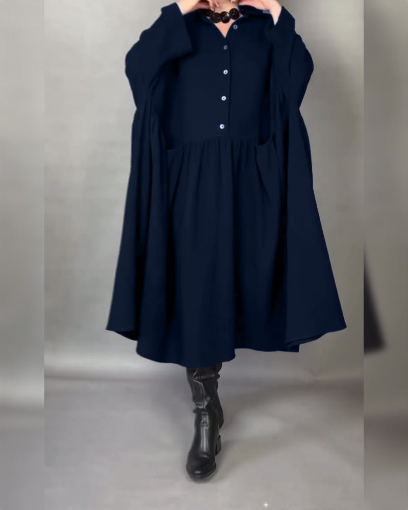 Freya | Oversized Dress with Button Collar