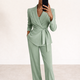 Wibke | Tie-Front Blazer & Wide-Leg Trouser Set