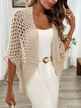 Brontë | Open Knit Drape Cardigan