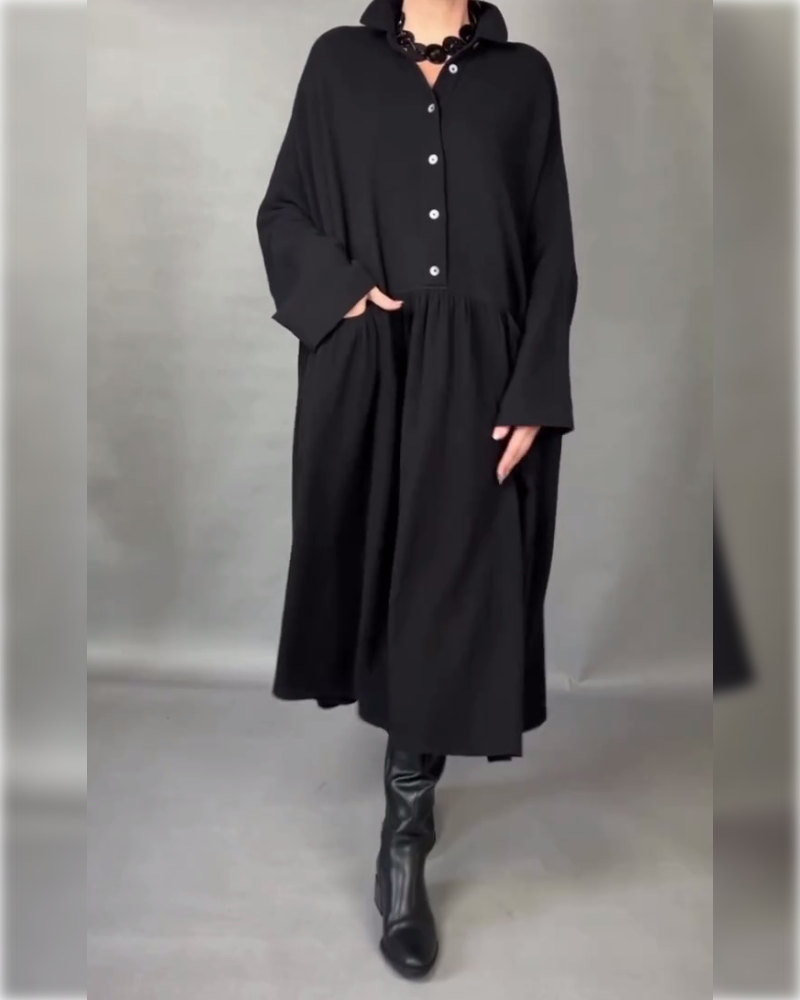 Freya | Oversized Dress with Button Collar