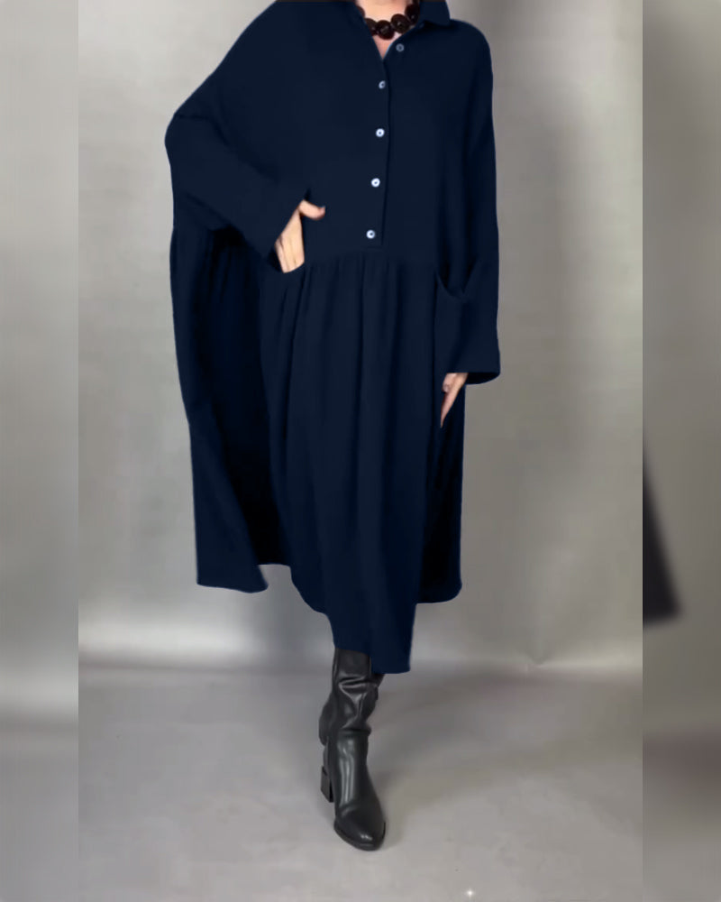Freya | Oversized Dress with Button Collar