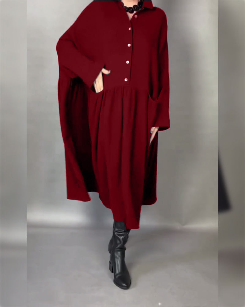 Freya | Oversized Dress with Button Collar