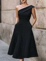 Seraphine | One-Shoulder Midi Cocktail Dress