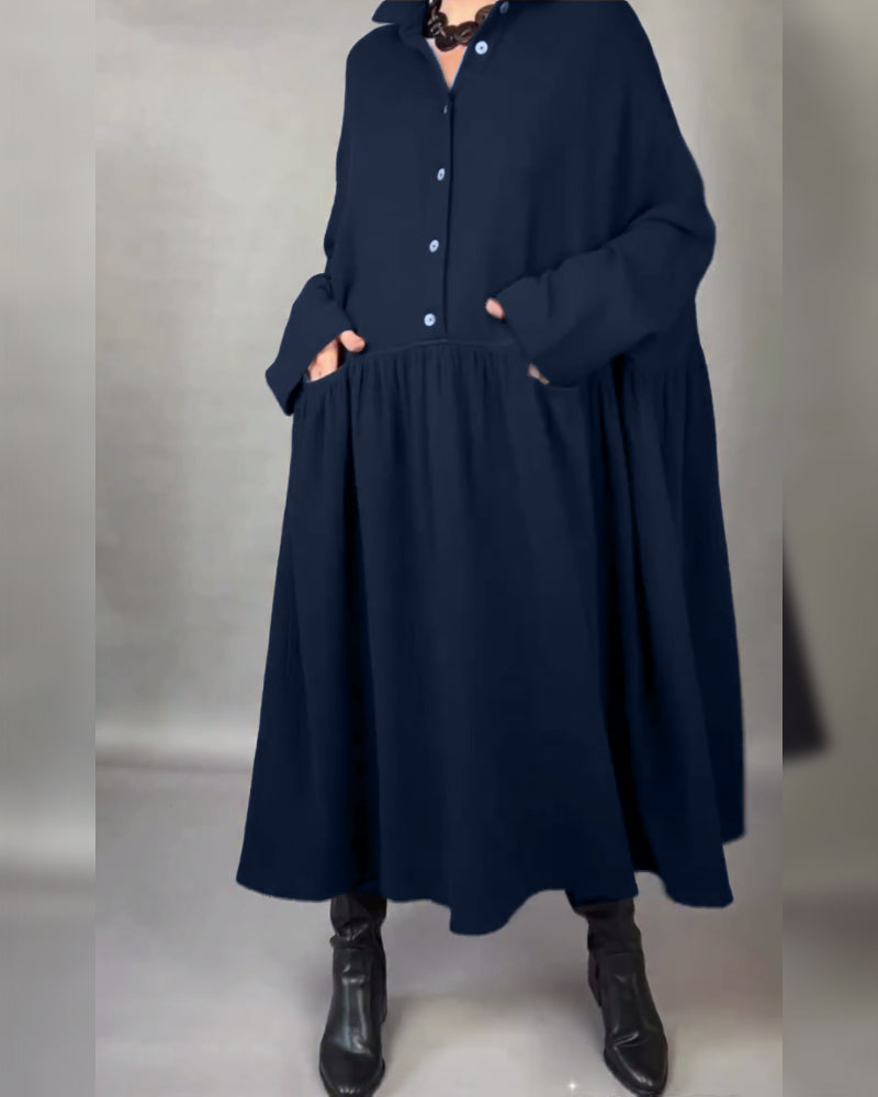 Freya | Oversized Dress with Button Collar