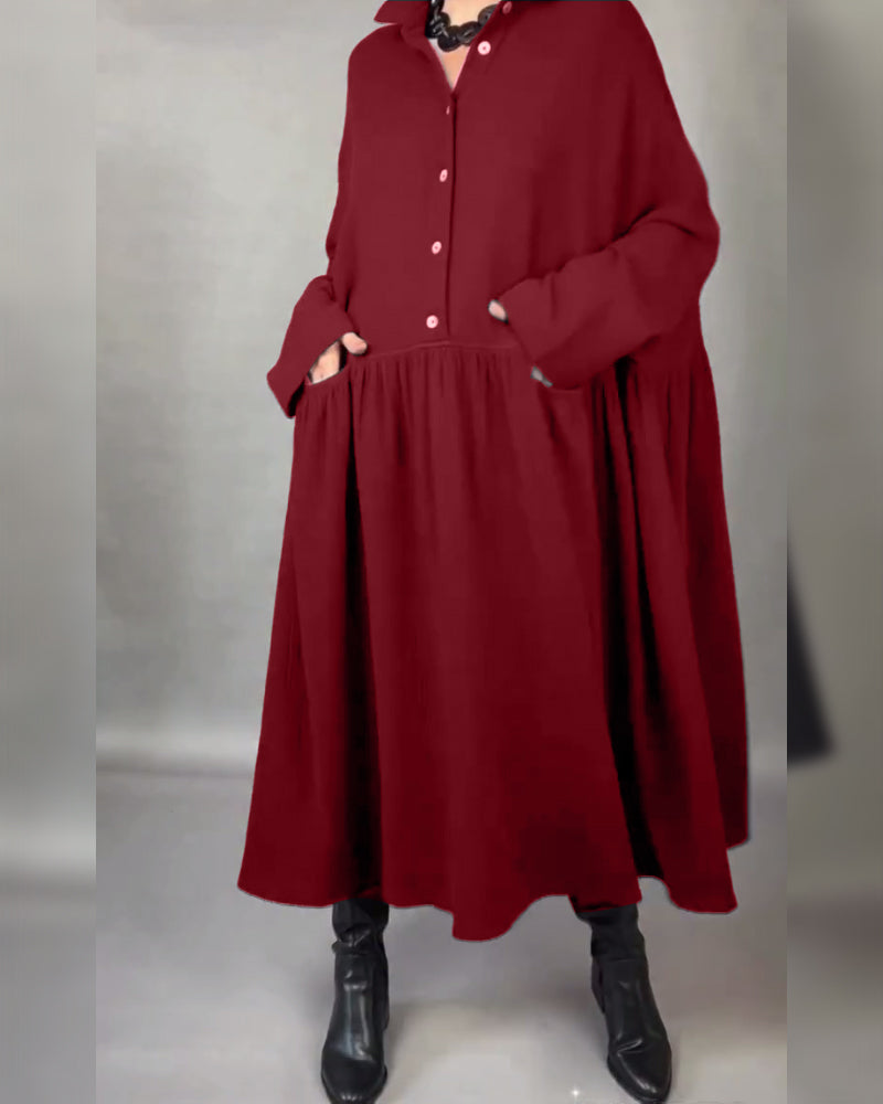 Freya | Oversized Dress with Button Collar