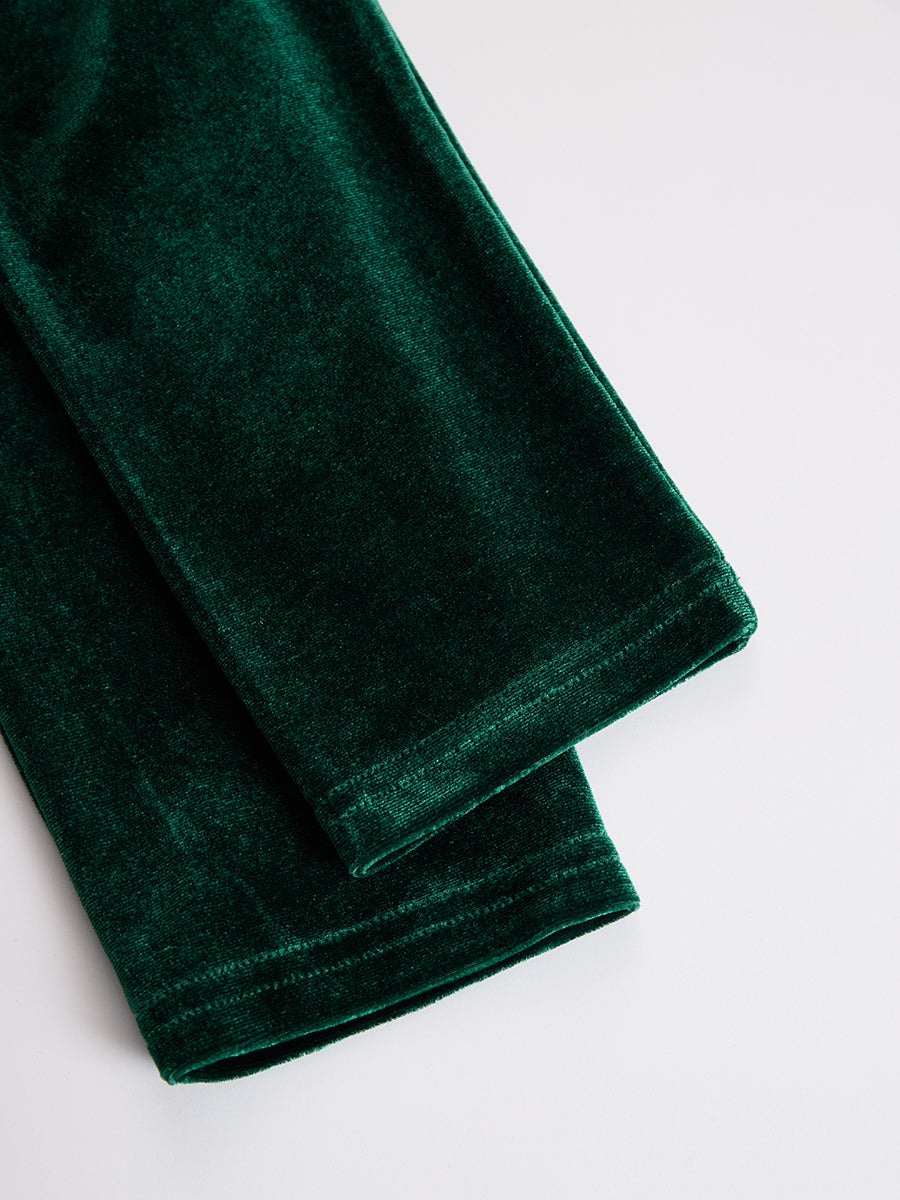 Velloré | Ruffle Neck Long Sleeve Velvet Midi Dress