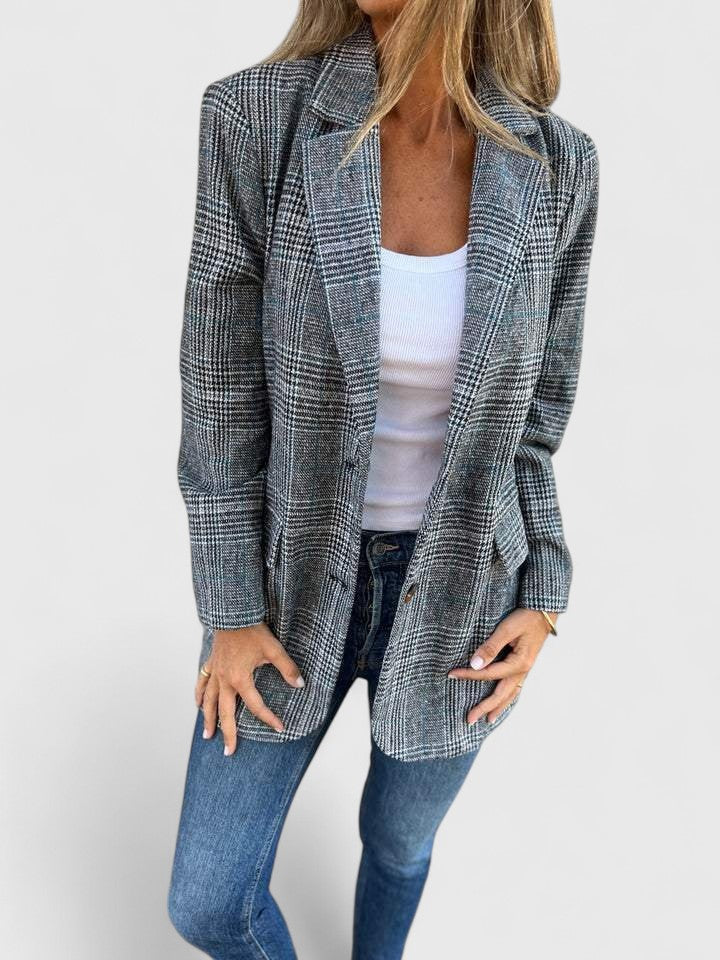 Reeve | Checked Single-Button Blazer