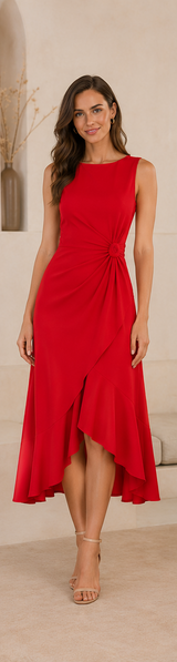 Anaïs | Draped Asymmetric Midi Dress