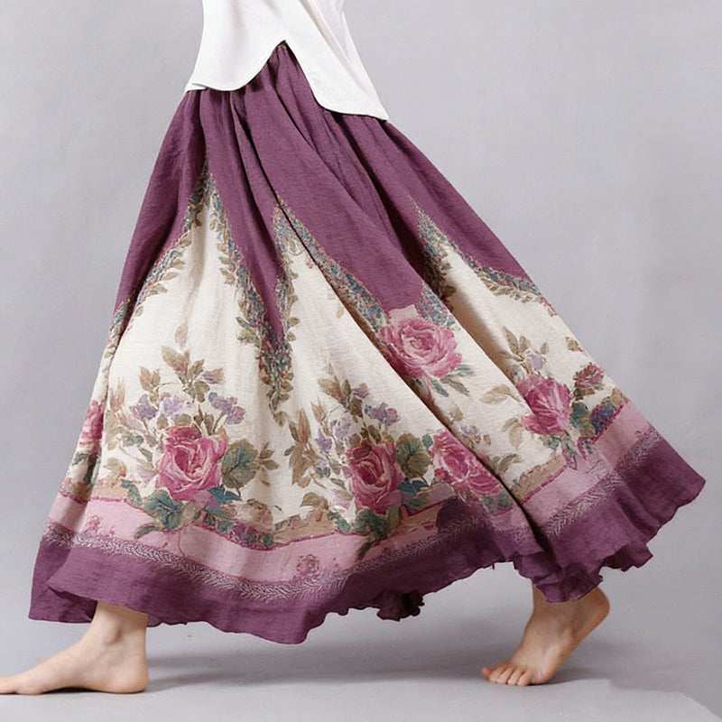 Briar | Rose Floral Vintage Maxi Skirt