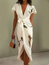 Romy | V-Neck Wrap Midi Dress