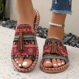 Maïté | Tasseled Flat Slide Sandals