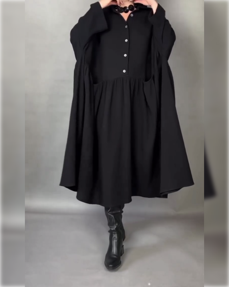 Freya | Oversized Dress with Button Collar
