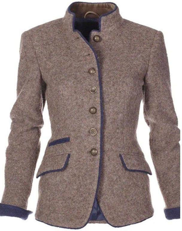 Sage | Elegant High Collar Cardigan