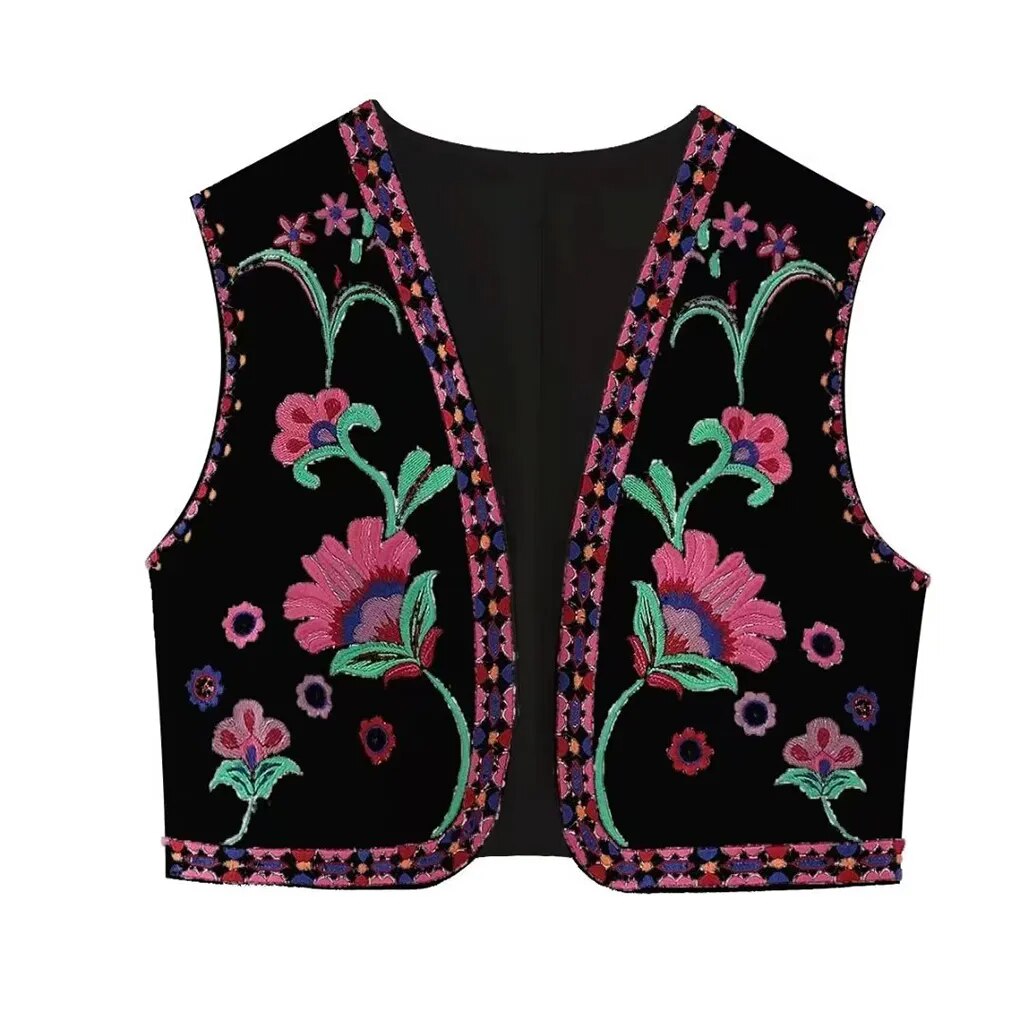 Vivienne | Vintage Embroidered Boho Vest