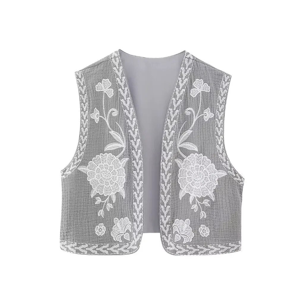 Vivienne | Vintage Embroidered Boho Vest