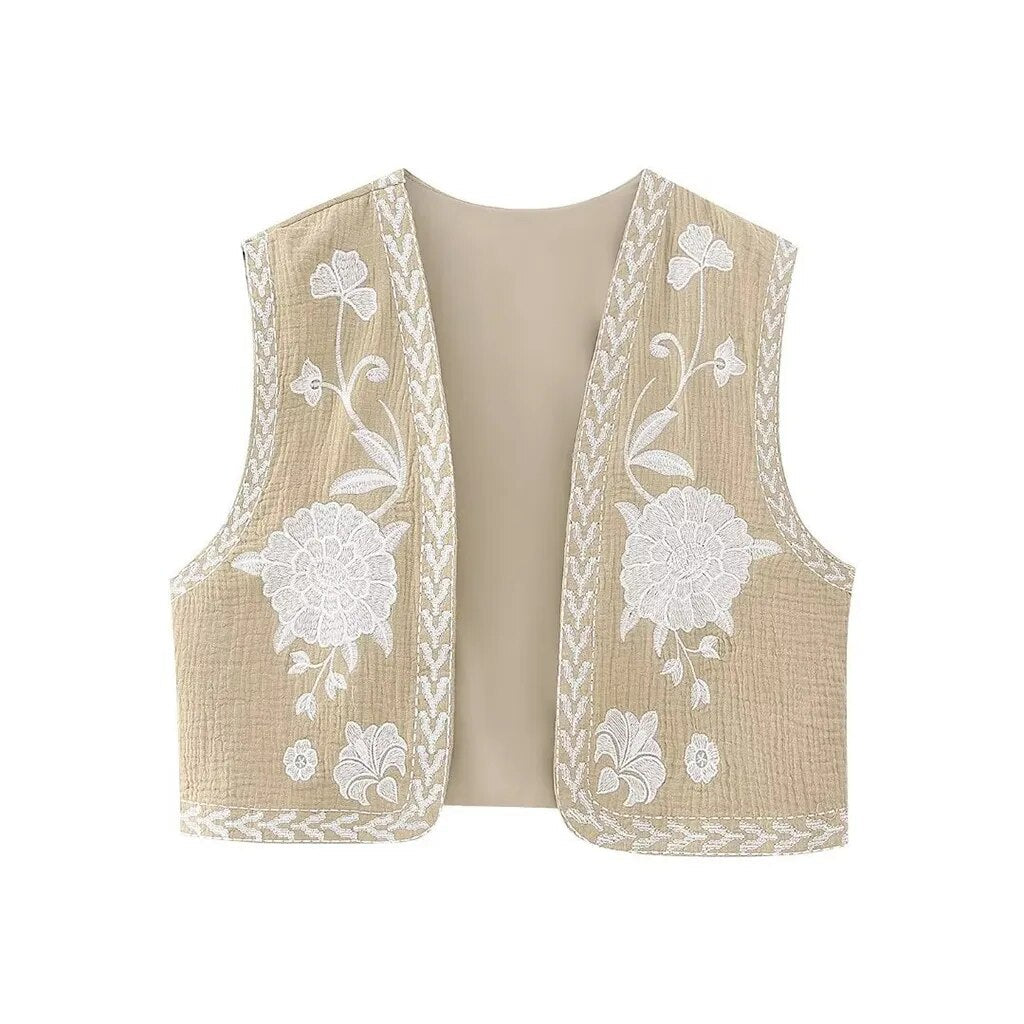 Vivienne | Vintage Embroidered Boho Vest