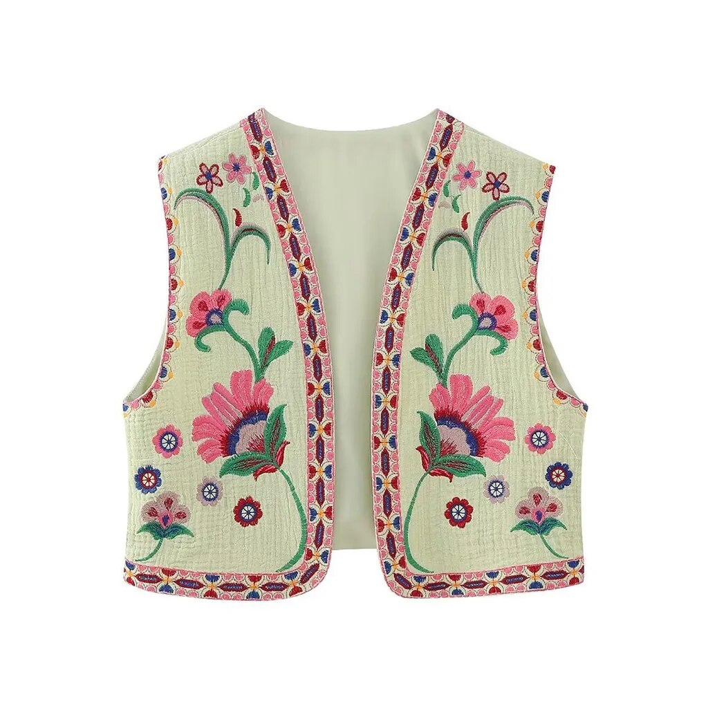 Vivienne | Vintage Embroidered Boho Vest