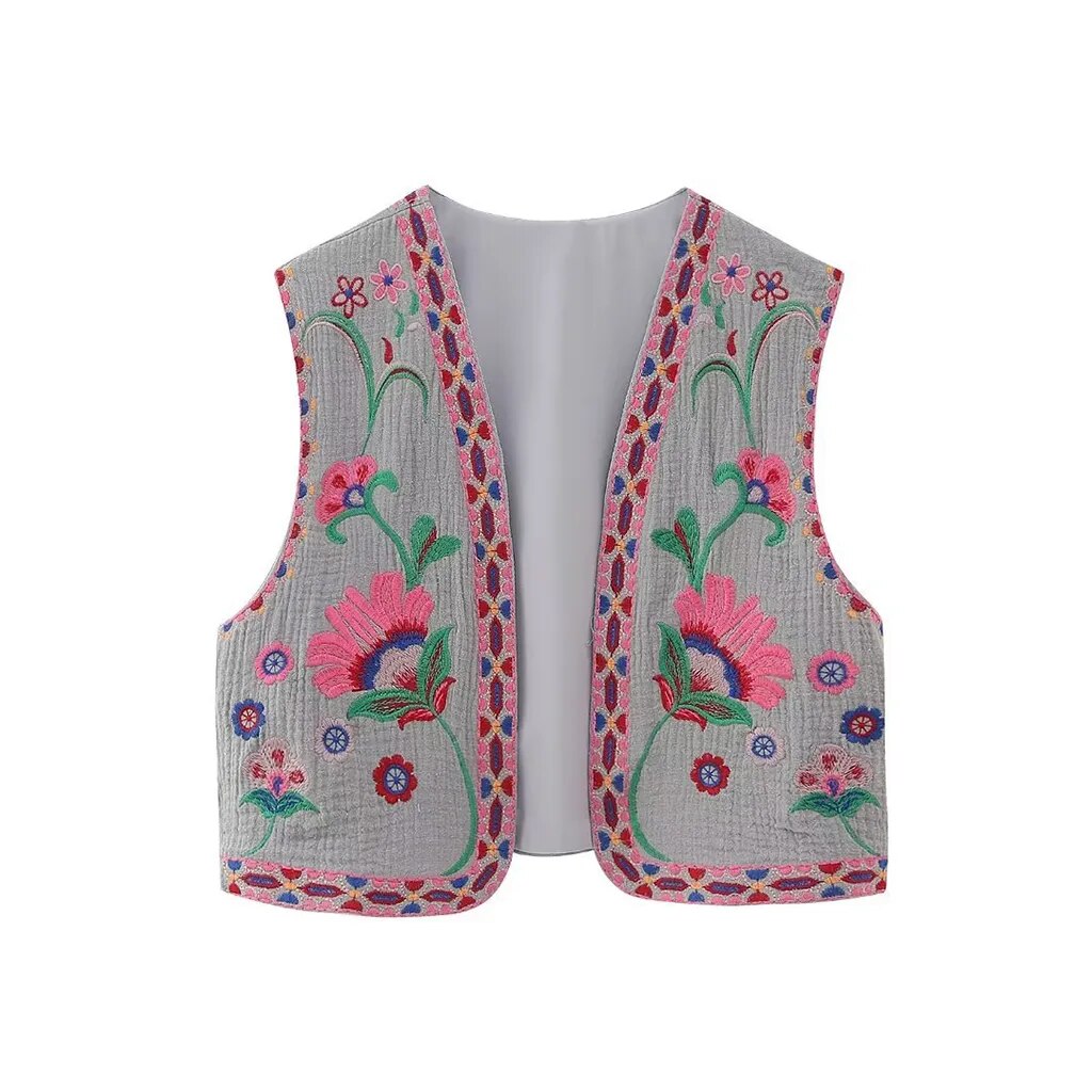 Vivienne | Vintage Embroidered Boho Vest