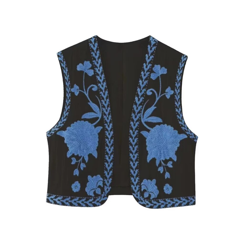 Vivienne | Vintage Embroidered Boho Vest