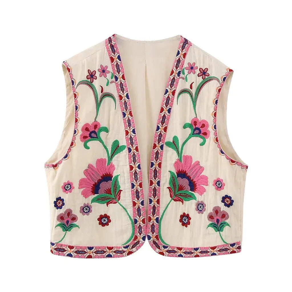 Vivienne | Vintage Embroidered Boho Vest