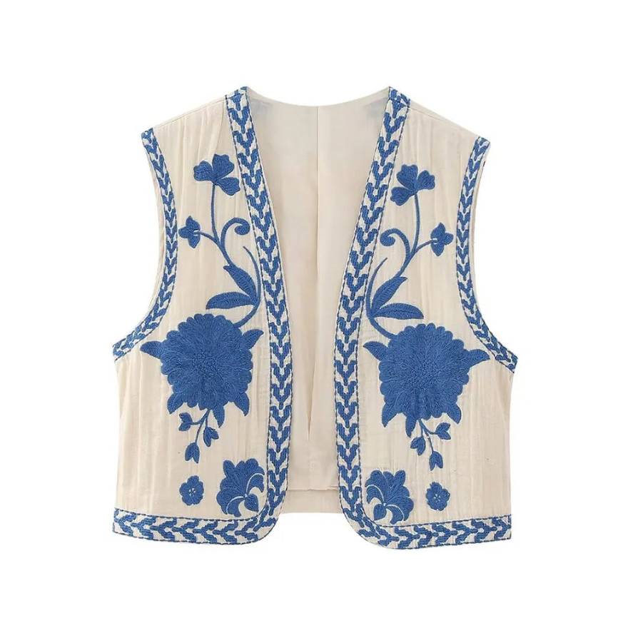 Vivienne | Vintage Embroidered Boho Vest