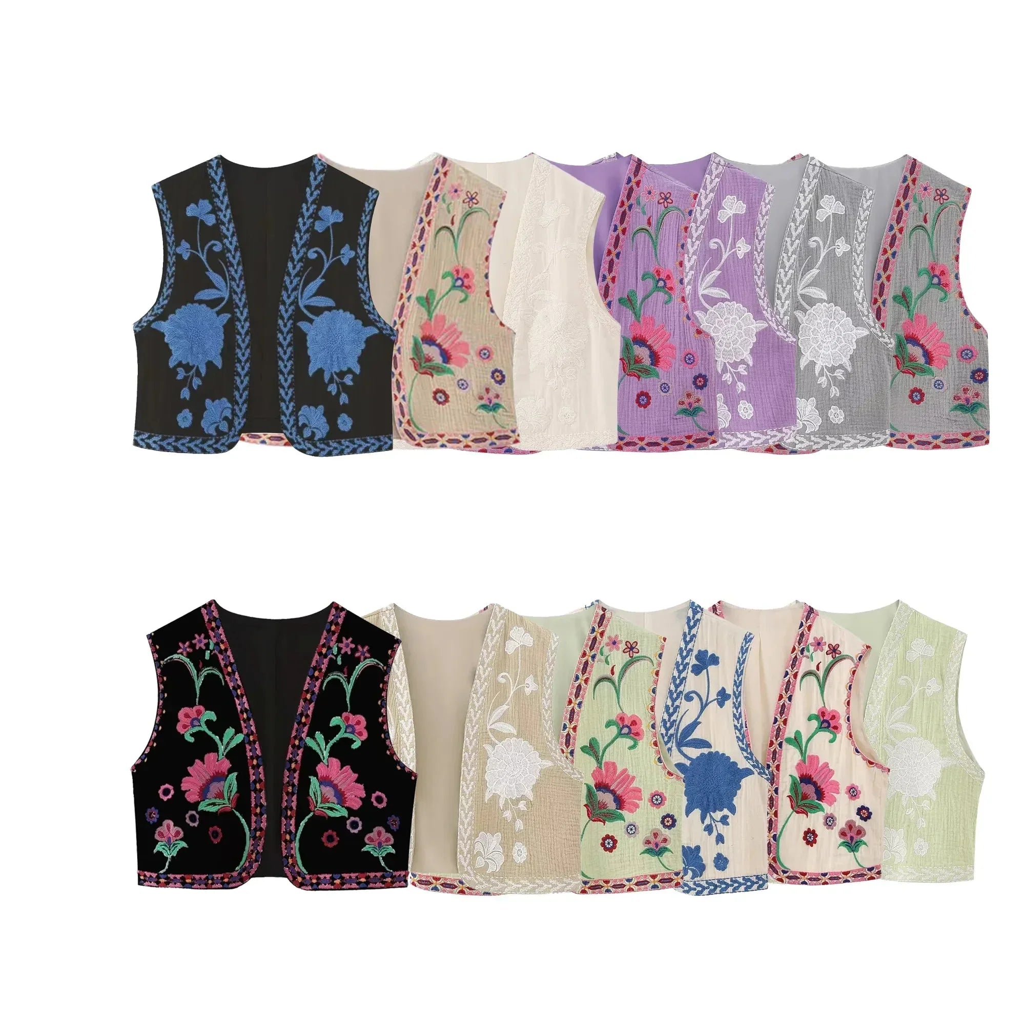 Vivienne | Vintage Embroidered Boho Vest