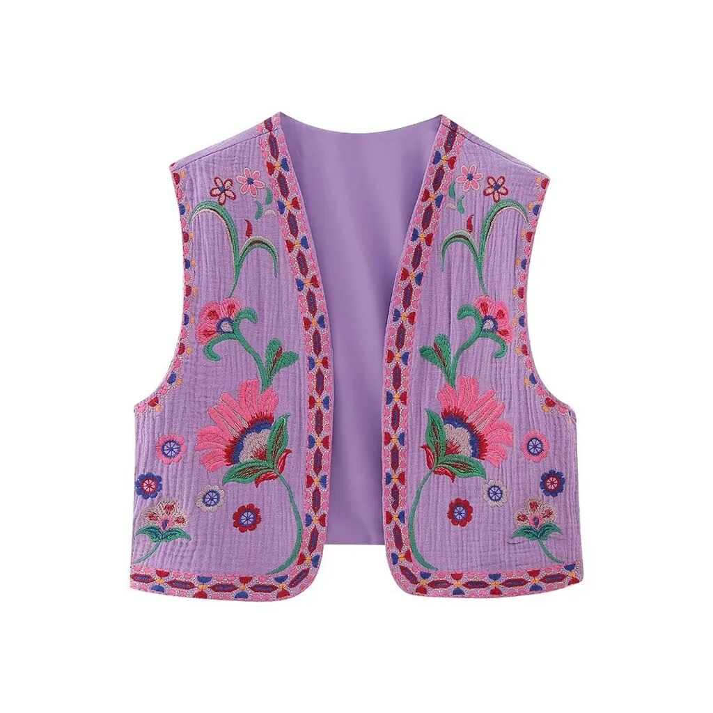 Vivienne | Vintage Embroidered Boho Vest