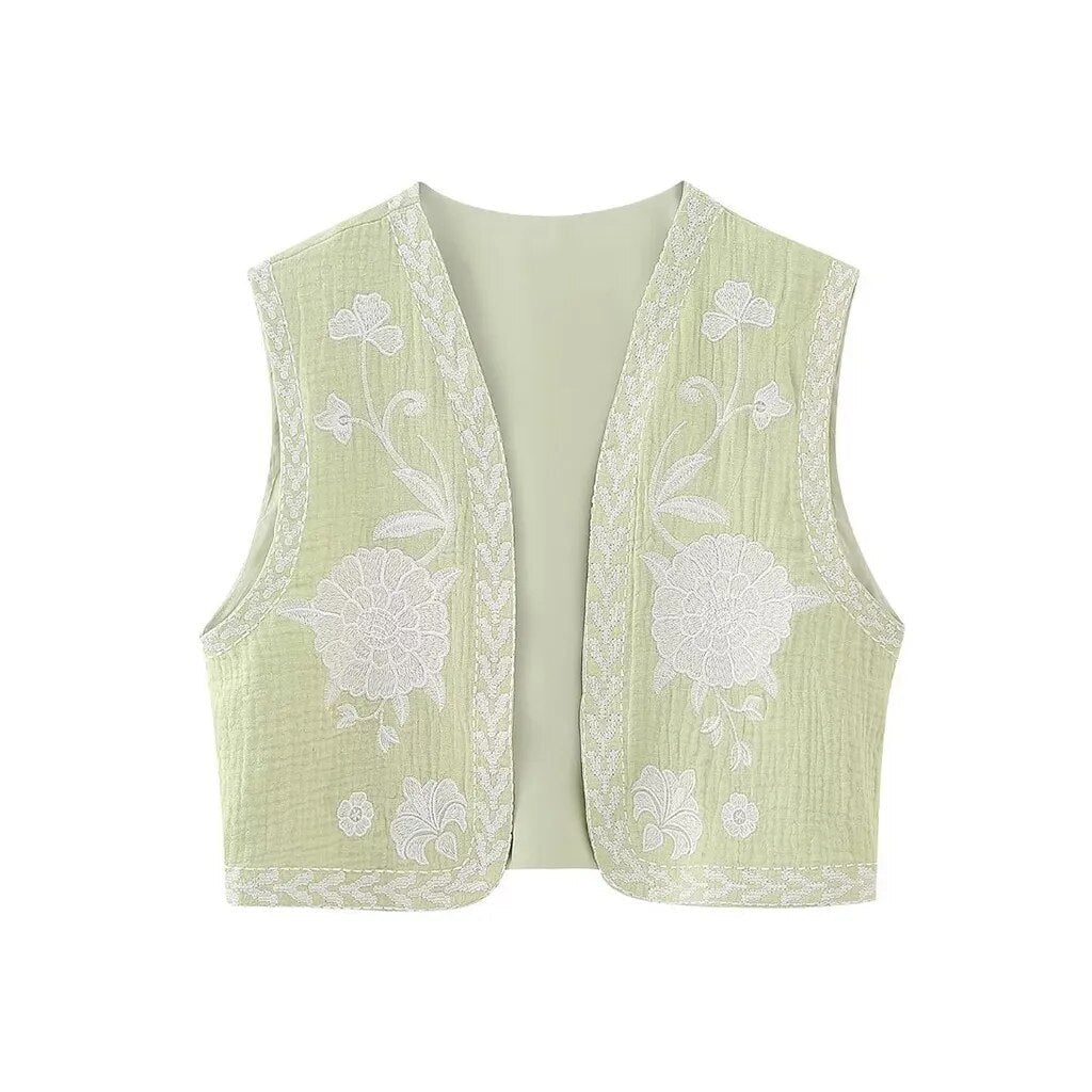 Vivienne | Vintage Embroidered Boho Vest