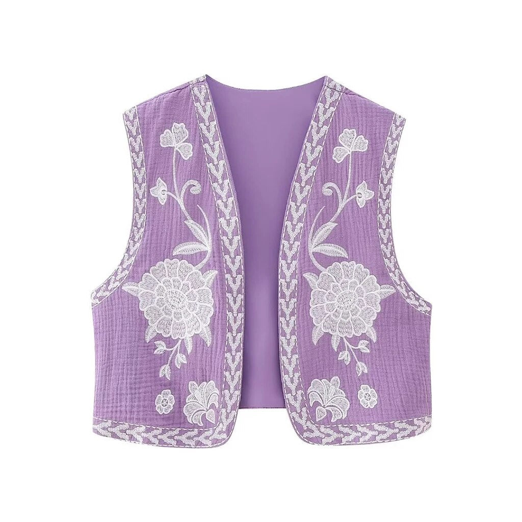 Vivienne | Vintage Embroidered Boho Vest