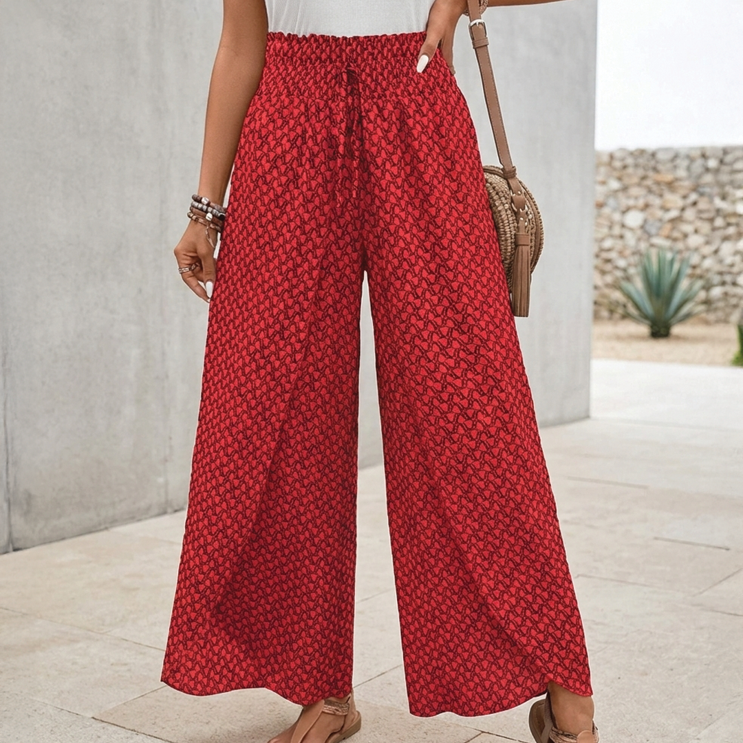 Caroline | High-Waist Drawstring Wide-Leg Pants