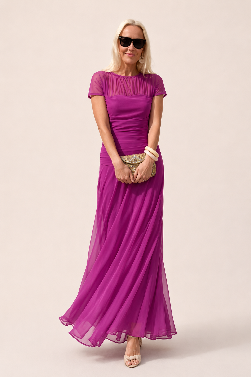 Zaira | Round Neck Chiffon Dress