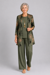 Margaret | Three-Piece Cardigan, Top & Trouser Set