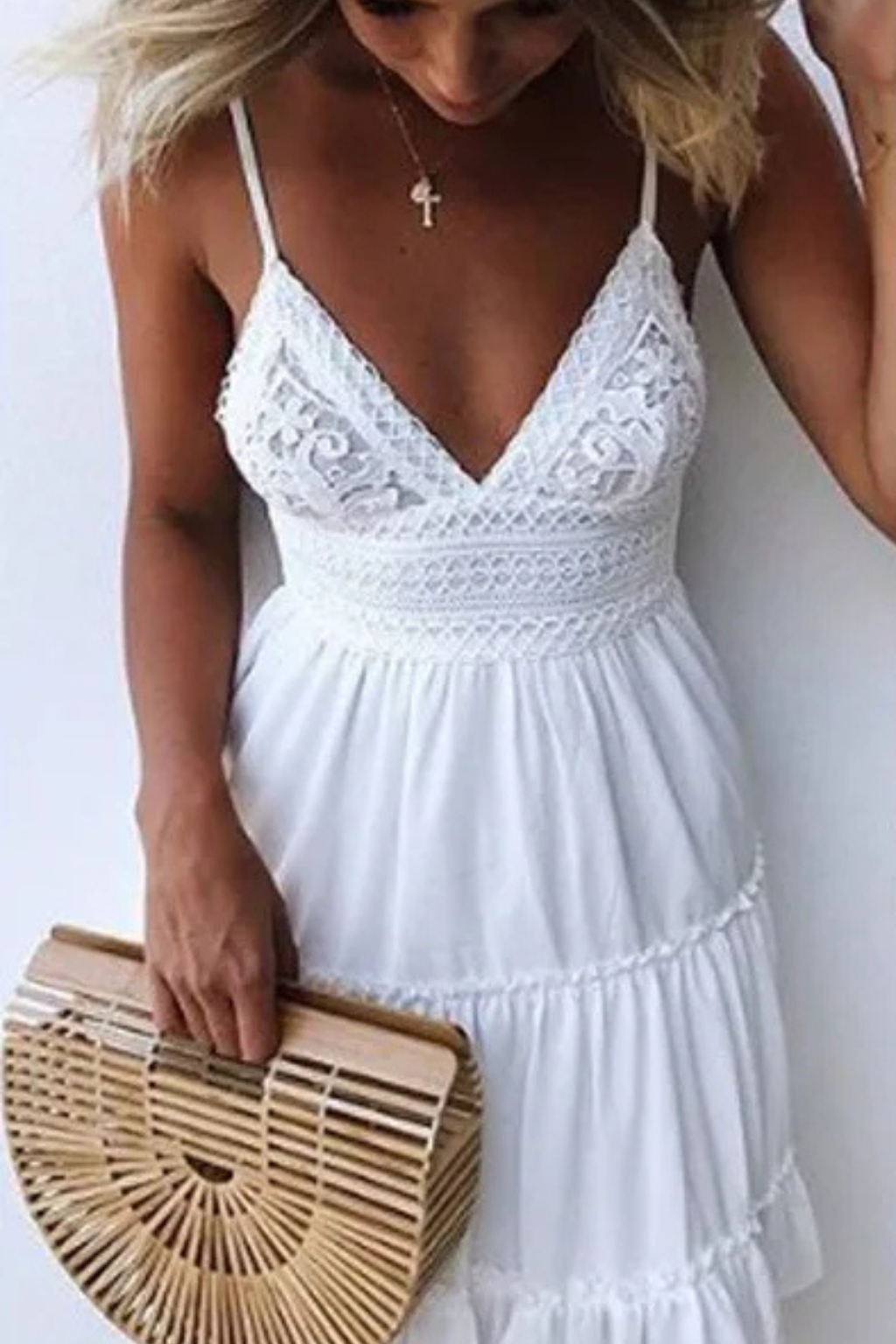 Rowen | Lace Open Back Mini Dress