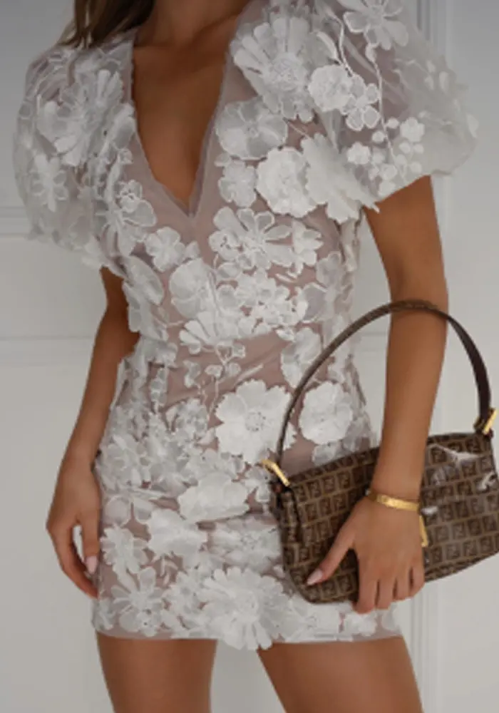 Reese | Floral Embroidered Mini Dress