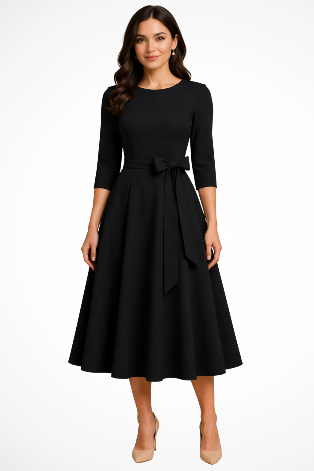 Priscilla | Pleated A-Line Midi Dress