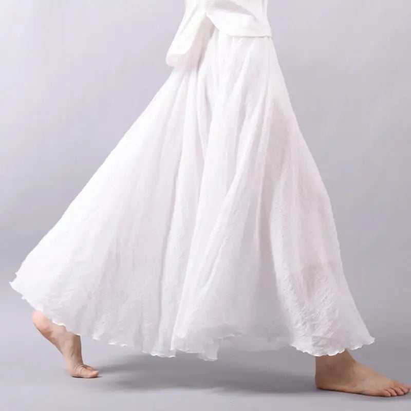Lunara | Flowy Linen Maxi Skirt