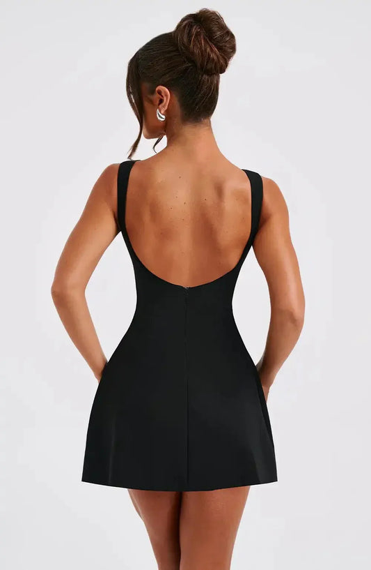 Kiara | Open Back A-Line Mini Dress