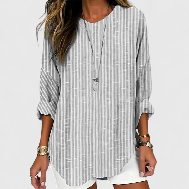 Annette | Striped Crew Neck Blouse
