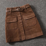 Sylvie | Corduroy A-Line Mini Skirt