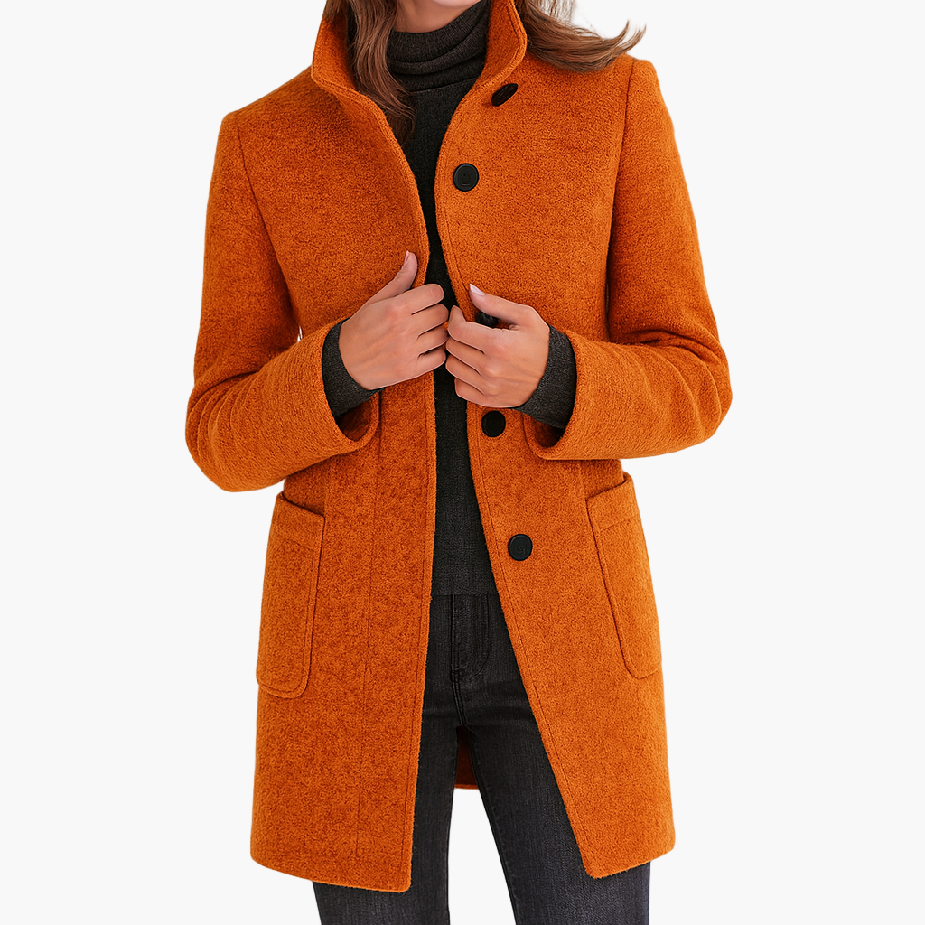 Reyna | Stand-Collar Button-Front City Jacket