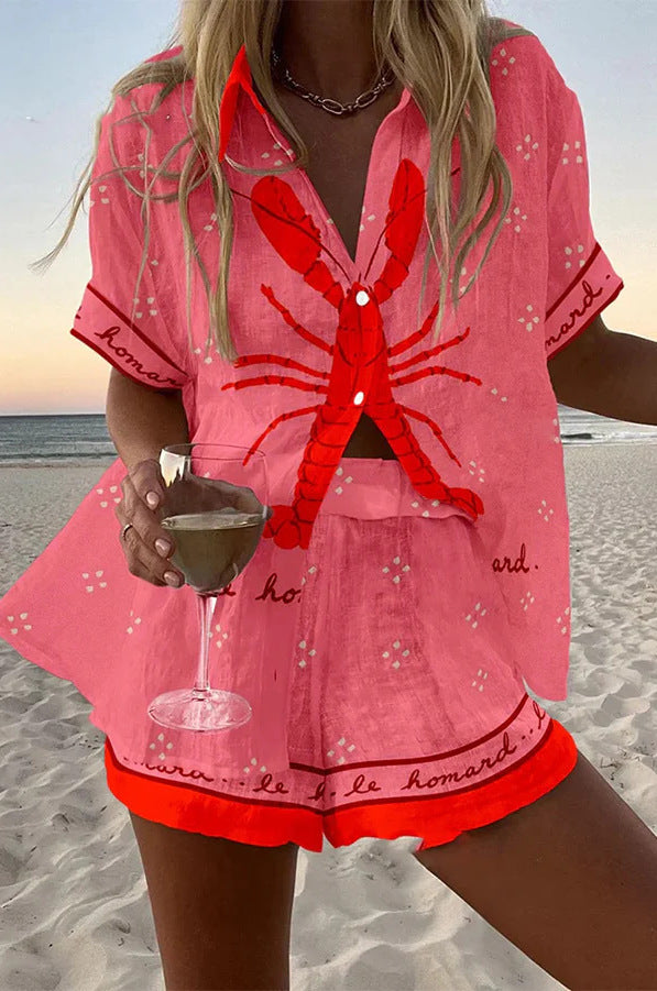 Faustine | Pink Two-Piece Shorts Set