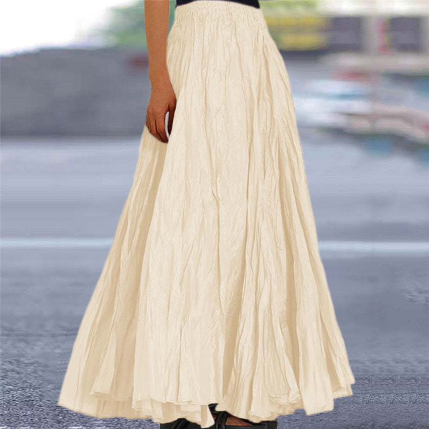Aurore | Flowy A-Line Elastic Waist Maxi Skirt