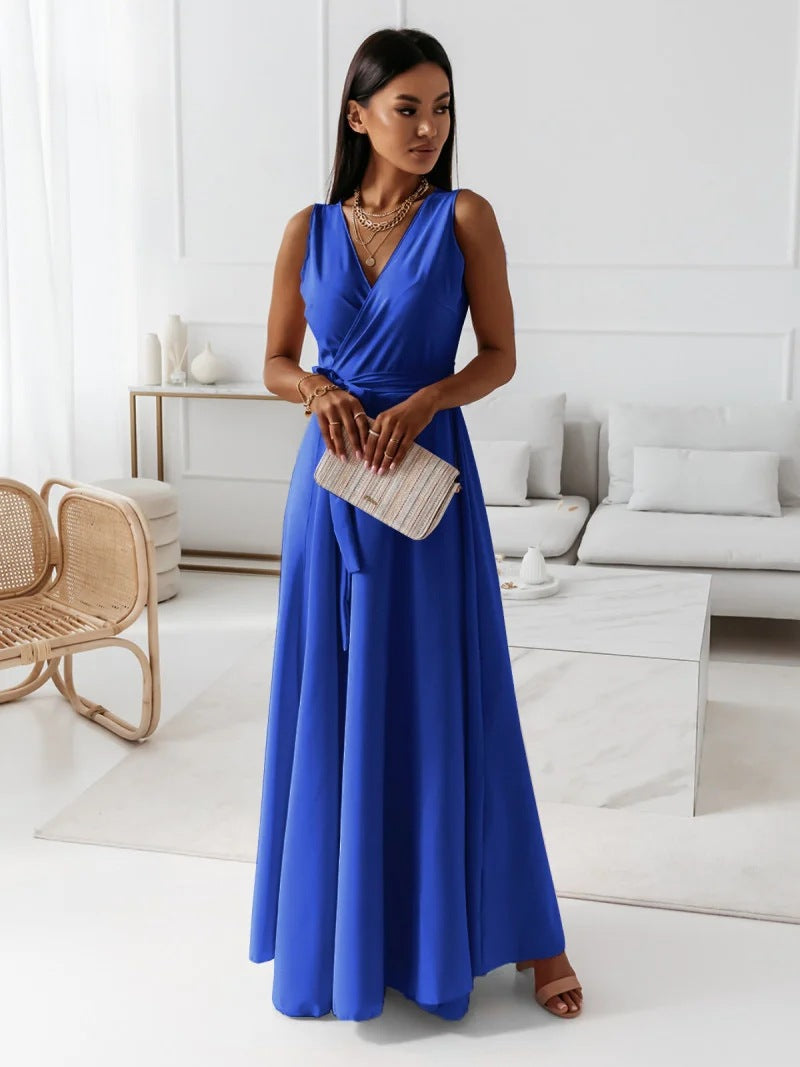 Antonella | Sleeveless Wrap Maxi Wedding Guest Dress