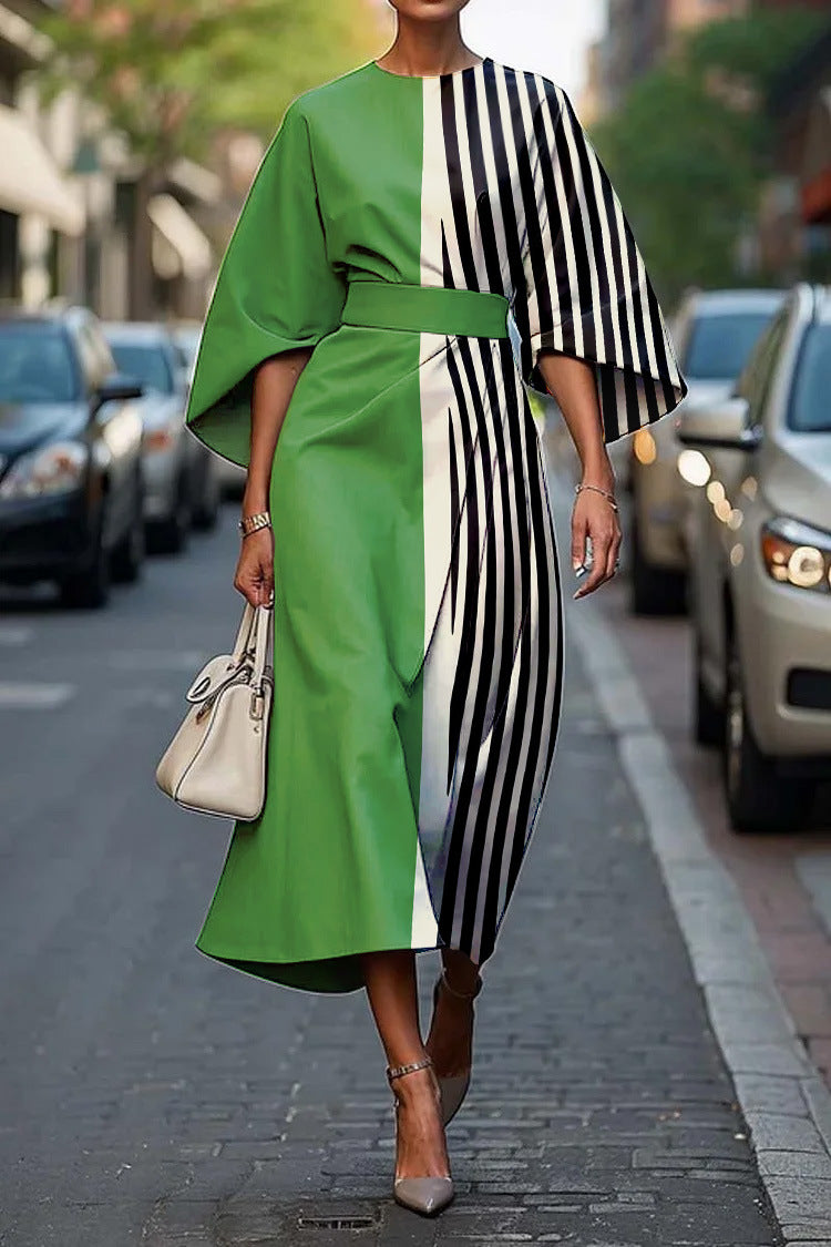 Wilda | Batwing Sleeve Draped Maxi Dress